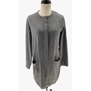 J.Jill Gray Open Front Long Cardigan With Pockets Womens Est Size M